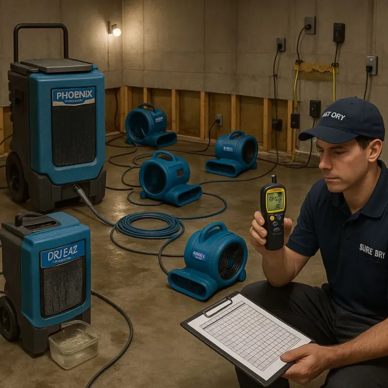 Structural Drying and Dehumidification process in Mercer County, NJ